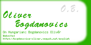 oliver bogdanovics business card